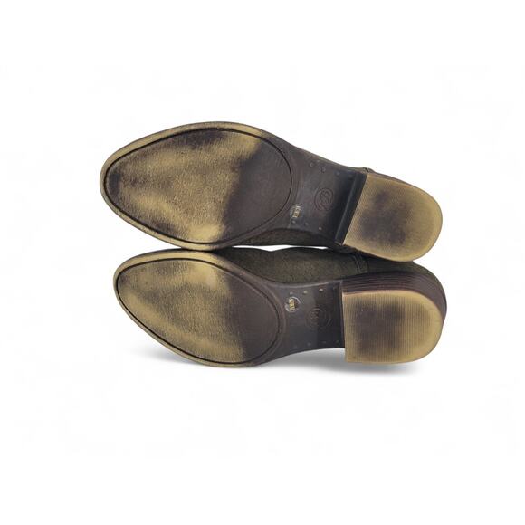 Lucky Brand Baley‎ Women's Ankle Booties Olive Suede Size 8.5 M Low Heel Western - Picture 4 of 7